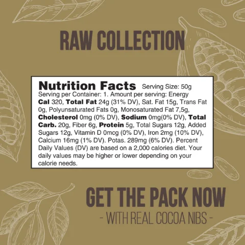 Barra de chocolate RAW con Nibs de Cacao - Imagen 2