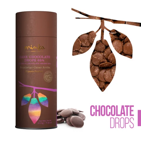 Gotas de chocolate orgánico - 65% Cacao